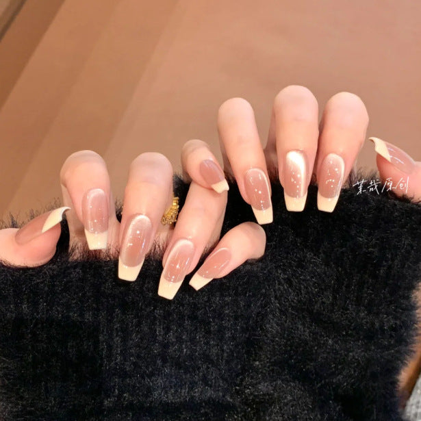 Glossy French Tip Press-On Nails Stornfield 1787395121