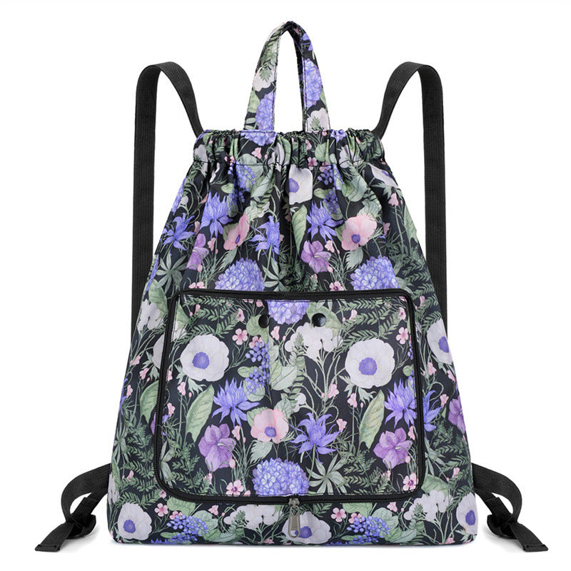 Lightweight Floral Drawstring Backpack Stornfield