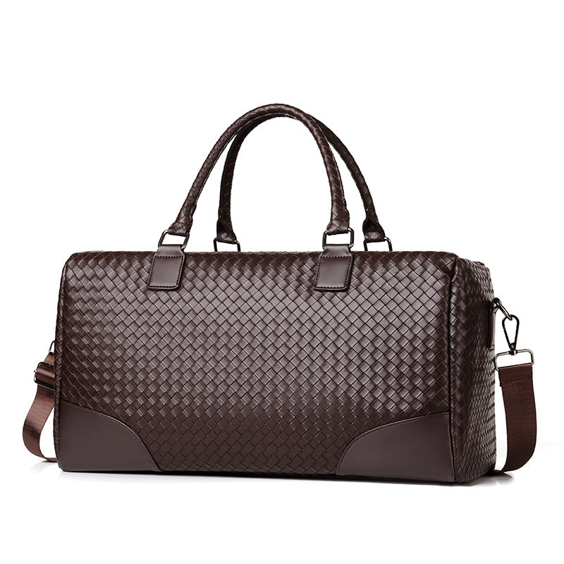Premium Woven Leather Travel Duffel Bag Stornfield