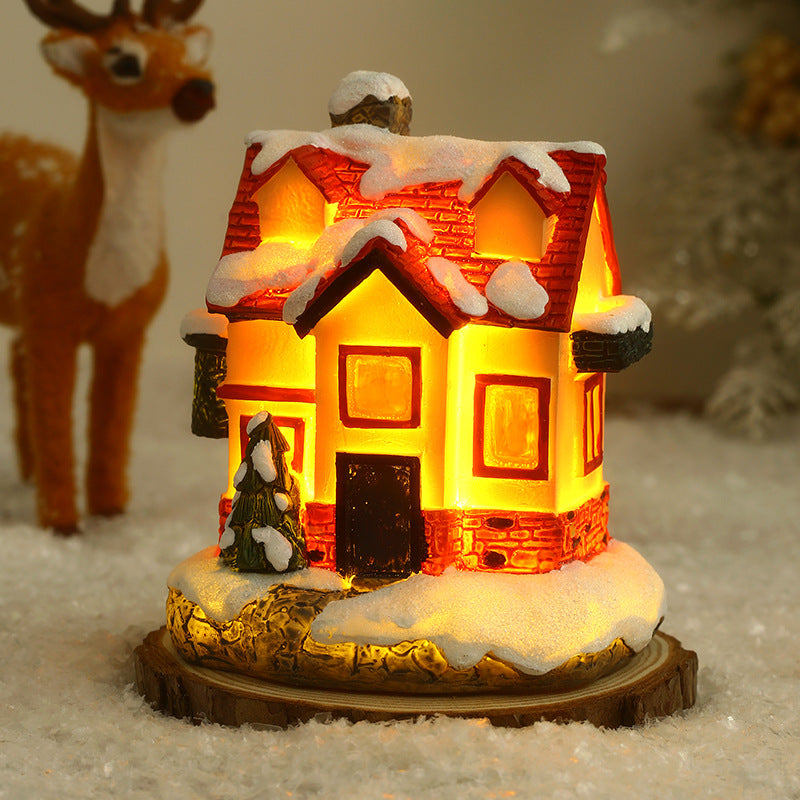 Illuminated Christmas village made of ceramic Stornfield