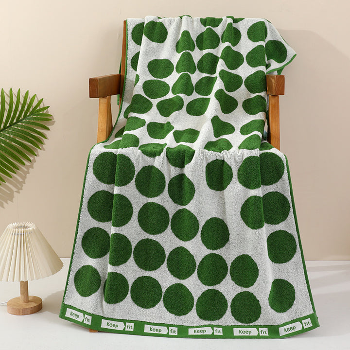 Terry Bath Towel With Modern Dot Design Stornfield