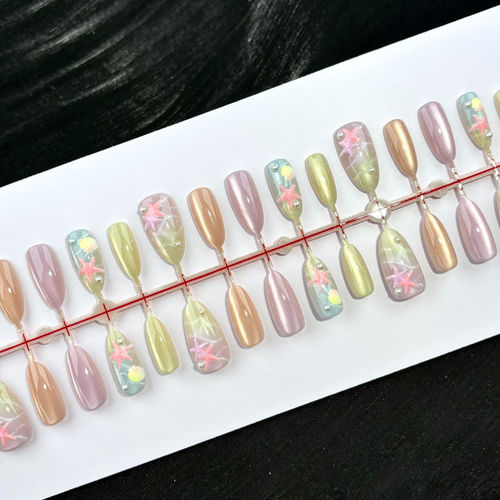 Elegant Polka Dot and Lace Press-On Nail Set