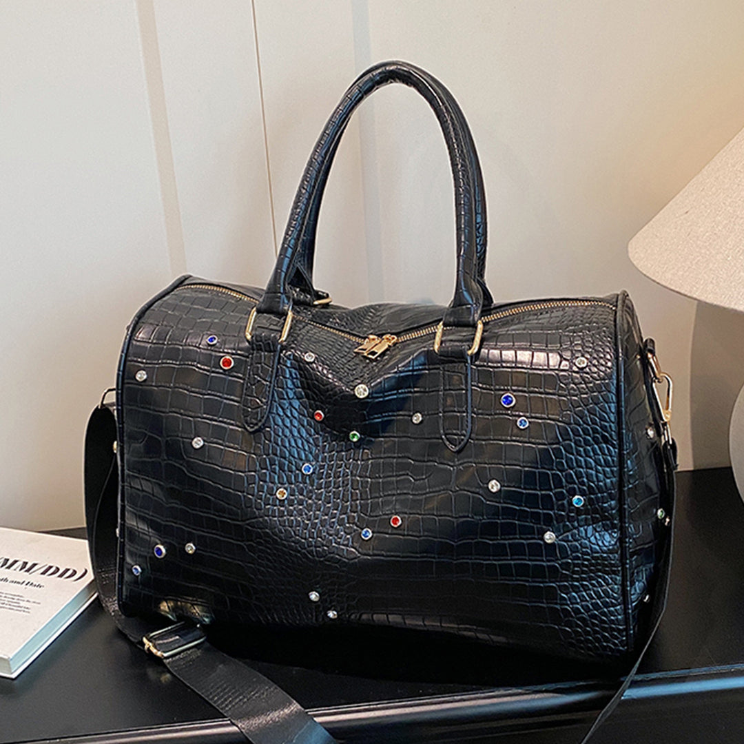 Elegant Handbag with Luxurious Crocodile Pattern and Colorful Applications Stornfield