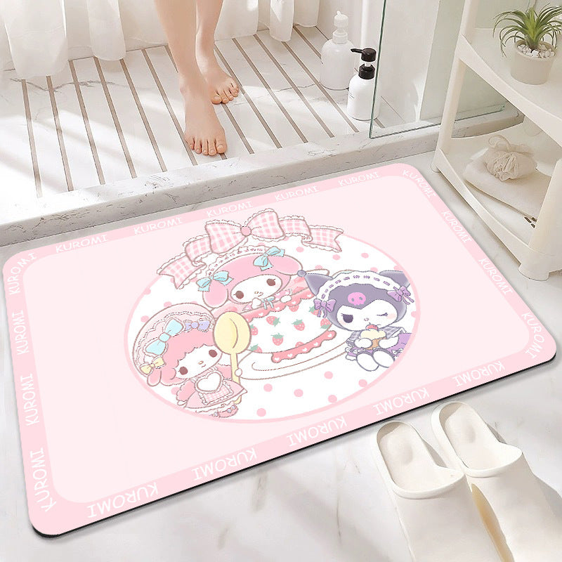 Cartoon-Themed Anniversary Celebration Floor Mat