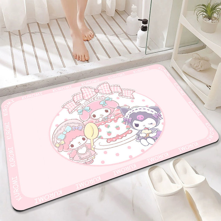 Cartoon-Themed Anniversary Celebration Floor Mat