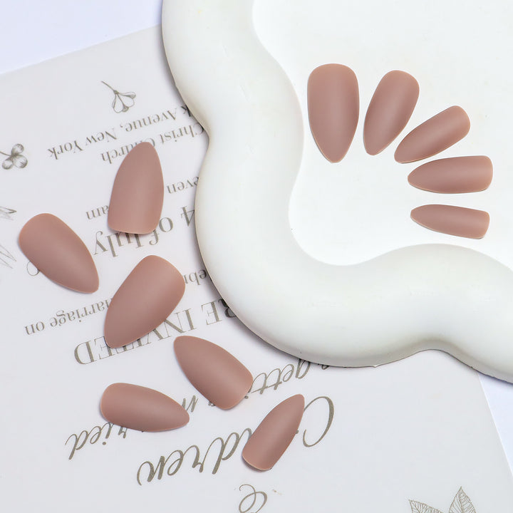 Matte Almond-Shaped Press-On Nail Tips Stornfield
