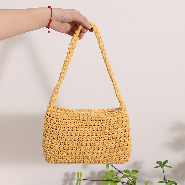 Handmade straw crossbody bag with structured design Stornfield