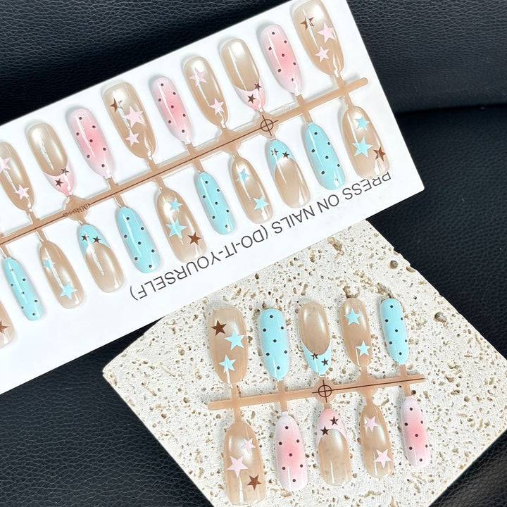 Artistic Starry Design Press-On Nails Stornfield