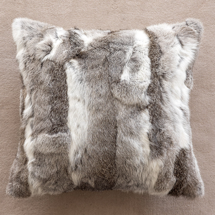 Luxurious decorative pillow made of faux fur