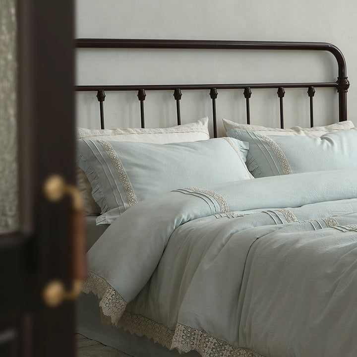 Luxury Embroidered Linen Duvet Cover Set