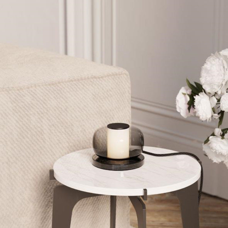 Modern Glass and Marble Table Lamp