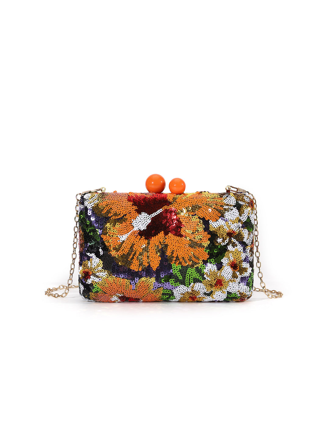 Sequin Floral Clutch
