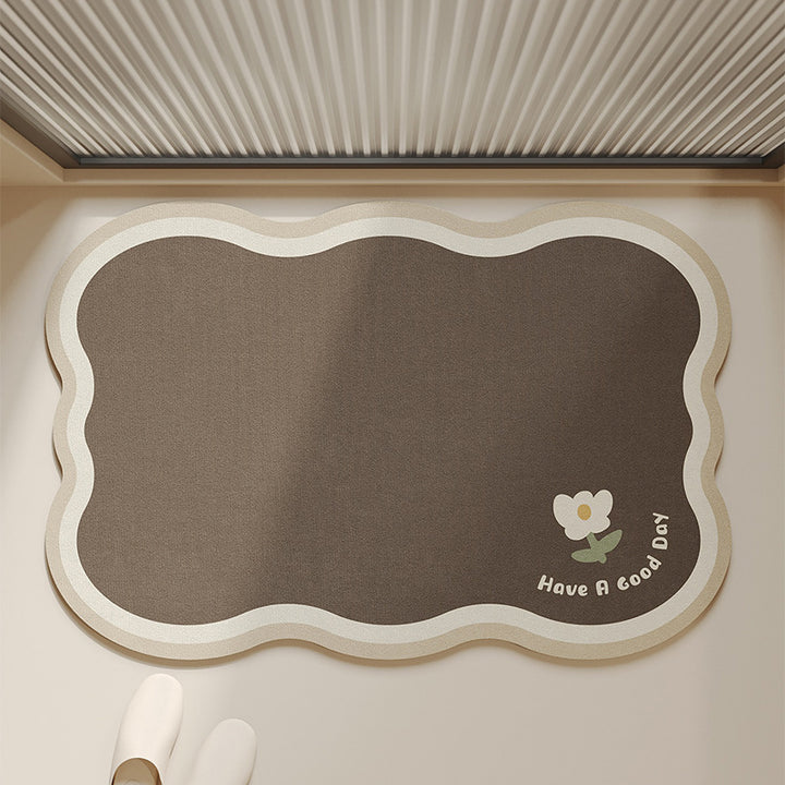 Floral Pattern Bath Mat for Bathroom