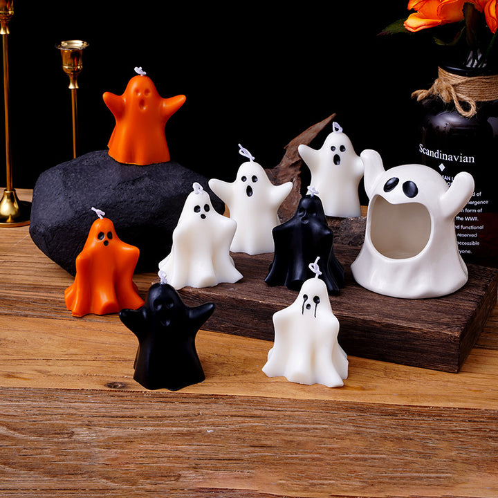 Mini Ghost Sculptural Soy Wax Candle with Cotton Wick
