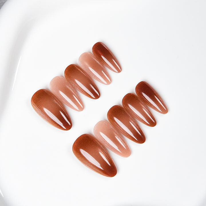 Glossy Gradient Press-On Nails