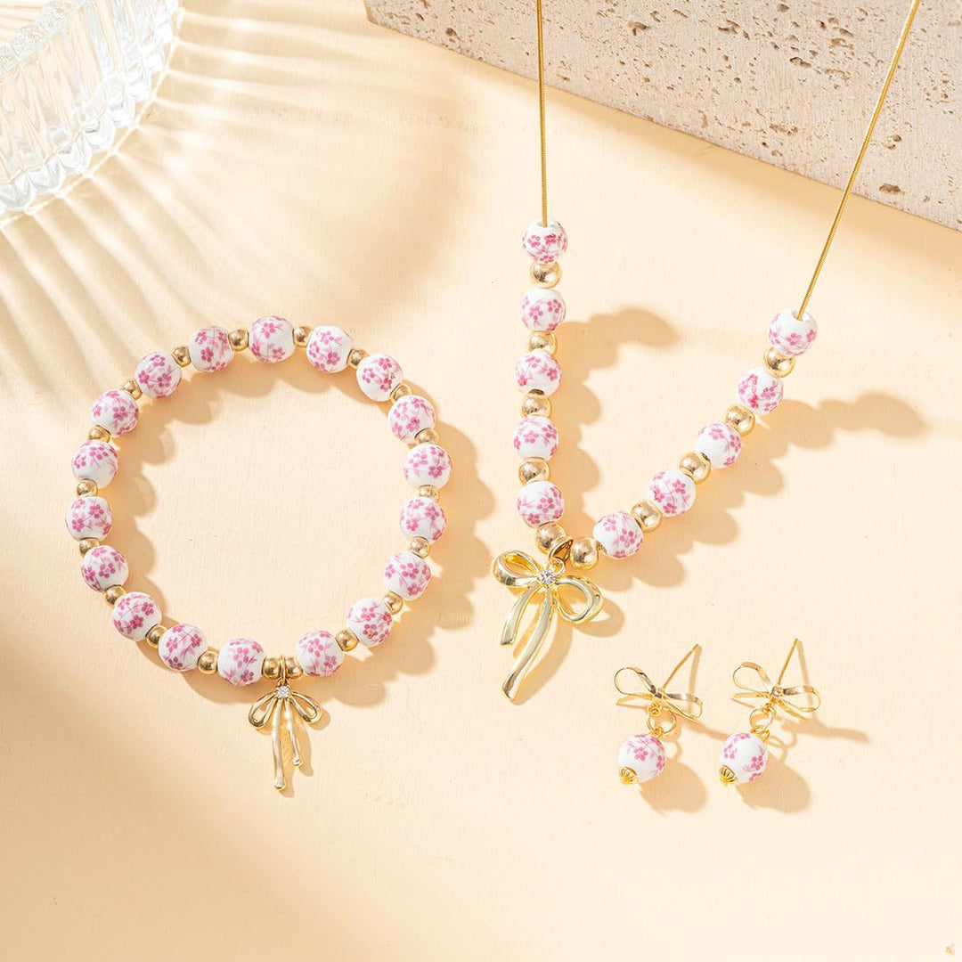 Floral Beaded Charm Bracelet Stornfield