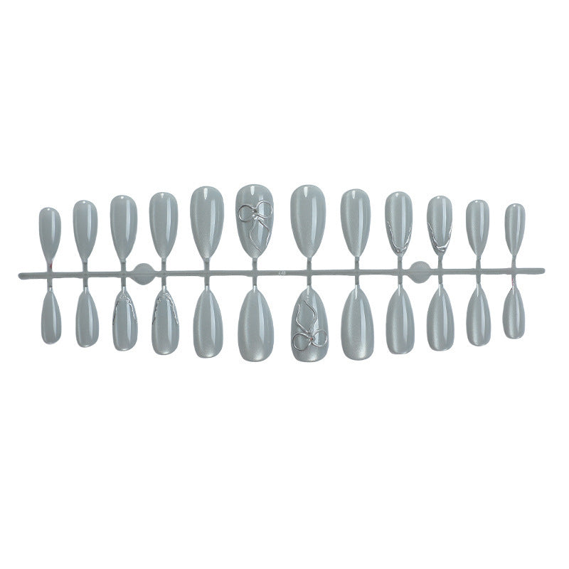 Nail art set with elegant silver accents Stornfield