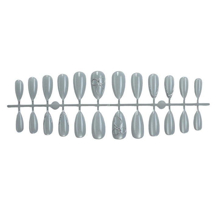 Nail art set with elegant silver accents Stornfield