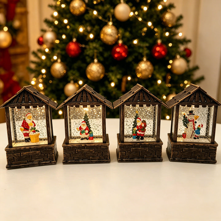 Christmas lantern with snow globe and LED lighting Stornfield