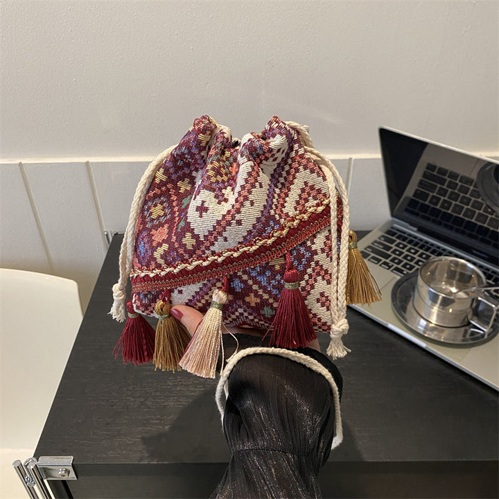 Bohemian Drawstring Tote Bag