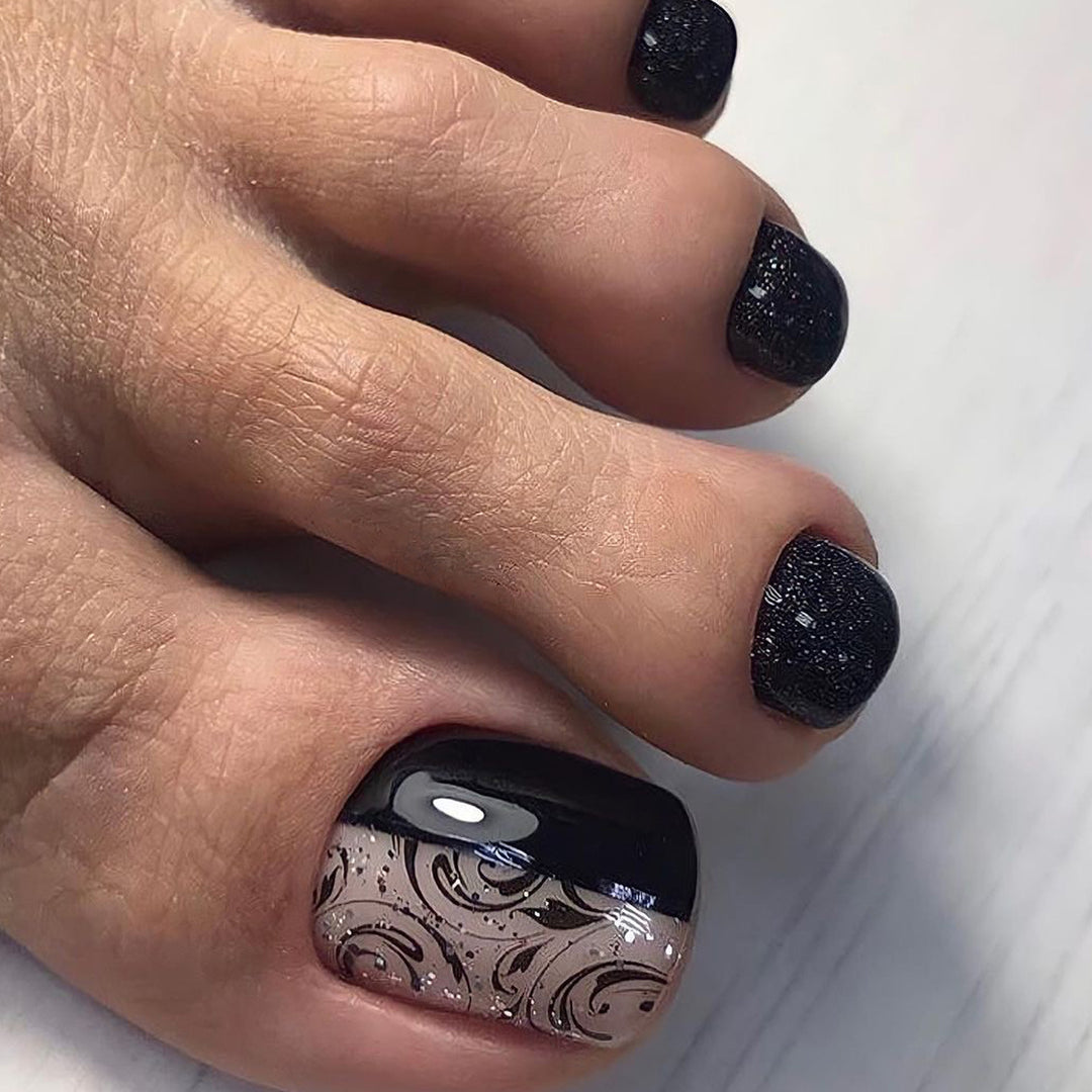 Elegant foot nail art with detailed design Stornfield