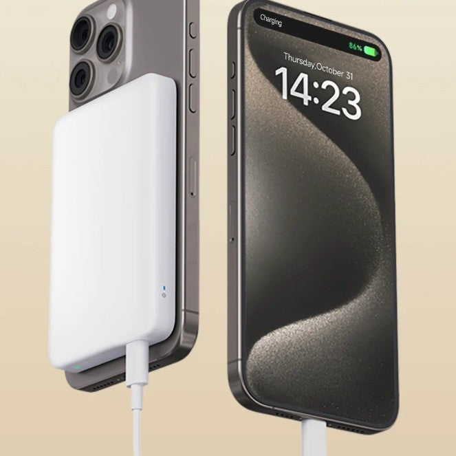Slim Magnetic wireless portable power bank with USB-C PD pass-through Stornfield