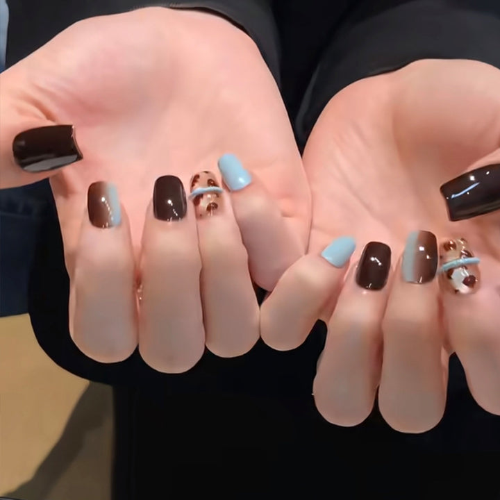 Artistic Press-On Nail Art Set with Unique Designs Stornfield