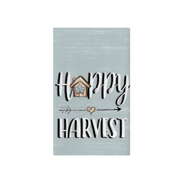 Vertical Buffalo Check Autumn Garden Banner with Painted Pumpkin Illustration