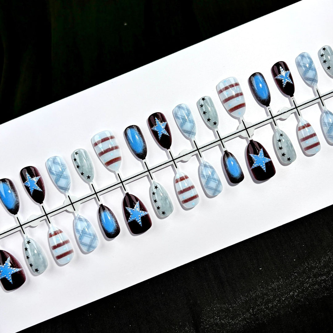 Patriotic Themed Press-On Nail Art Set