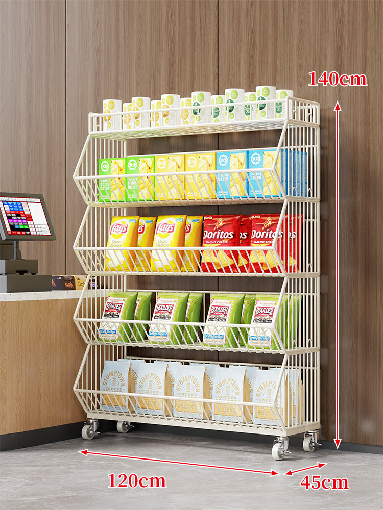 Three-Tier Mobile Wire Basket Organizer Cart
