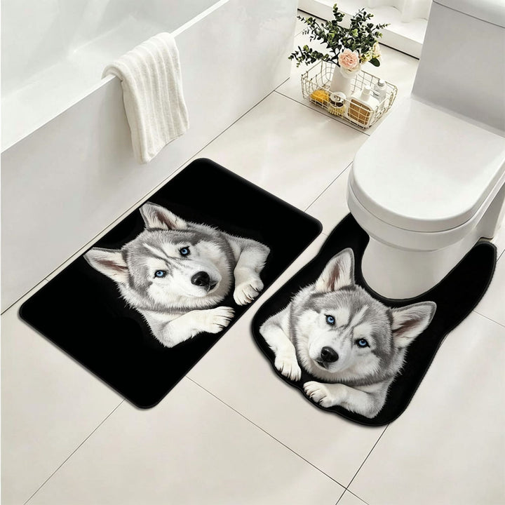 Panda-Themed Plush Toilet Mat Set