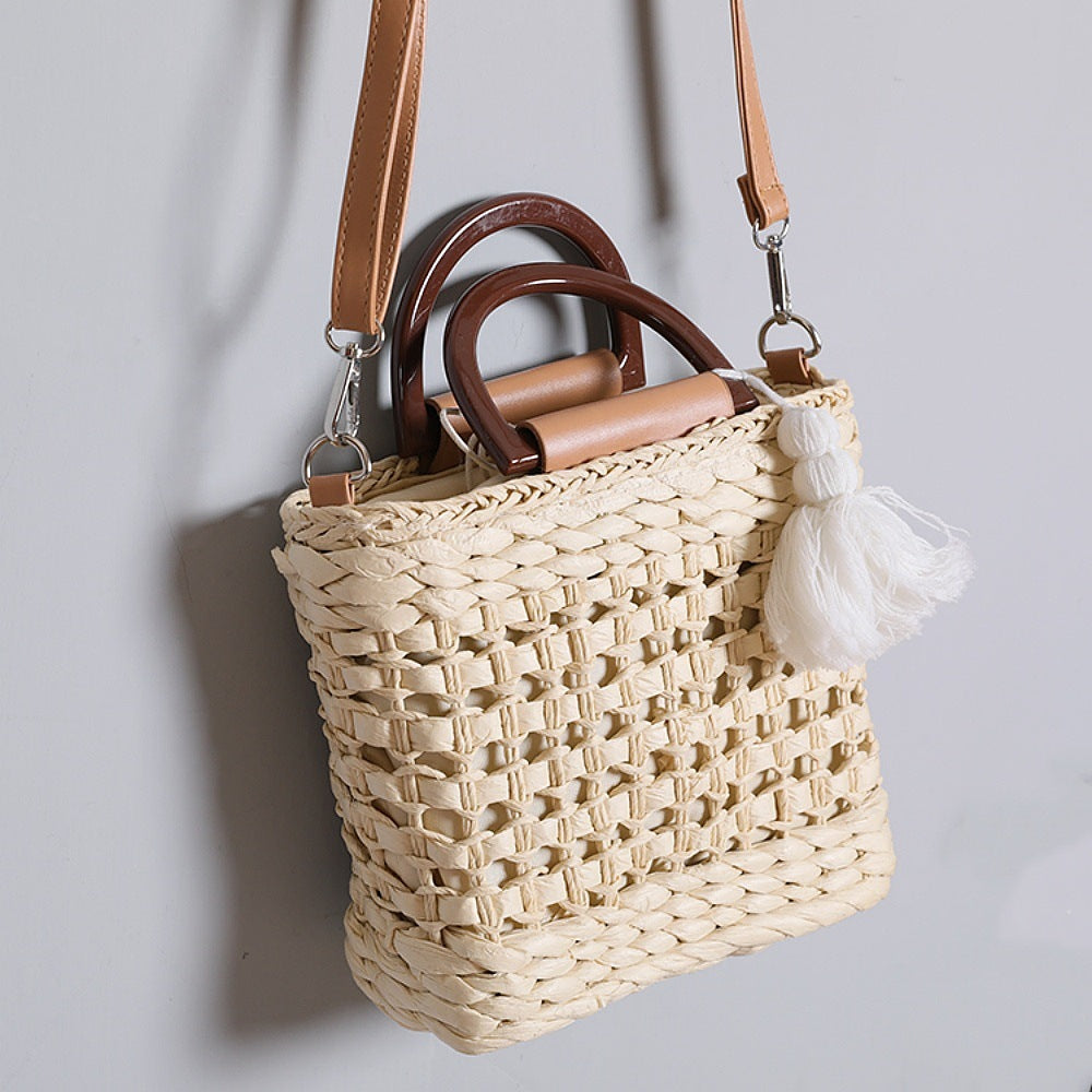 Handbag with Removable Shoulder Strap and Faux Leather Elements Stornfield
