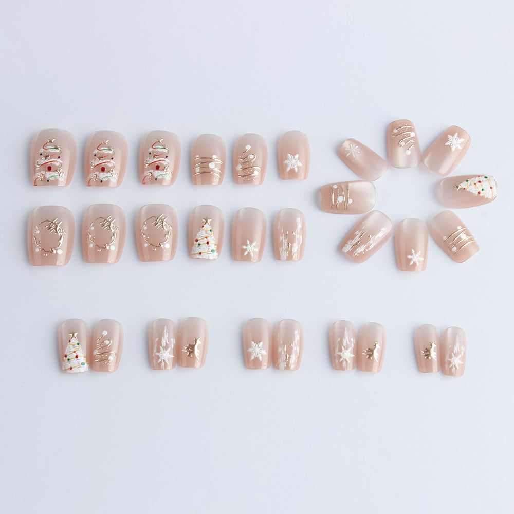 Artistic Holiday-Themed Press-On Nails Stornfield