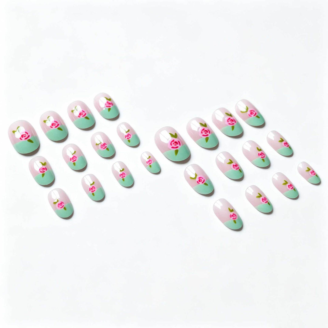 Artistic Floral Gel Nail Art