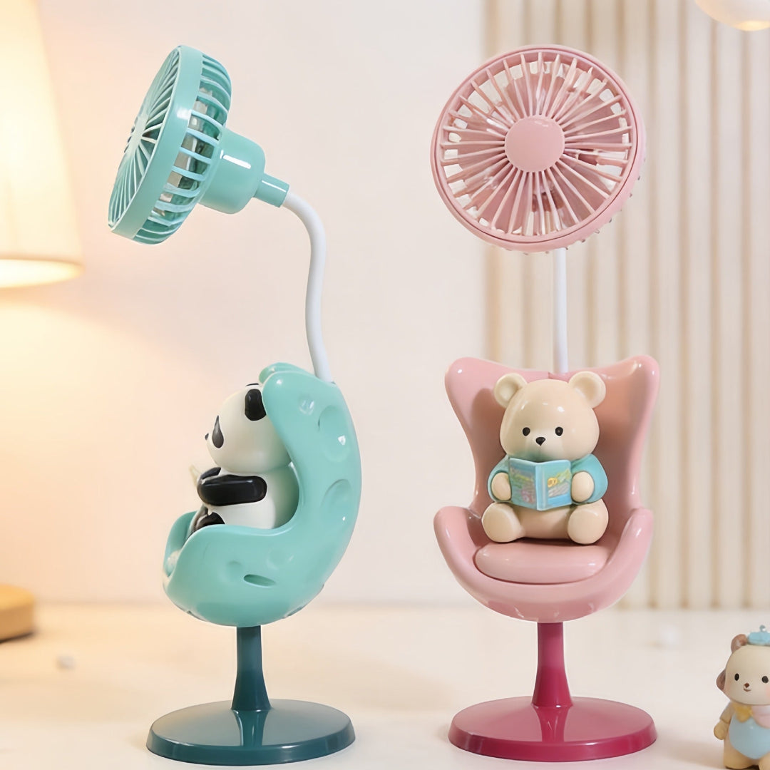 Women's Portable Mini Fan with Fun Bear Design Stornfield