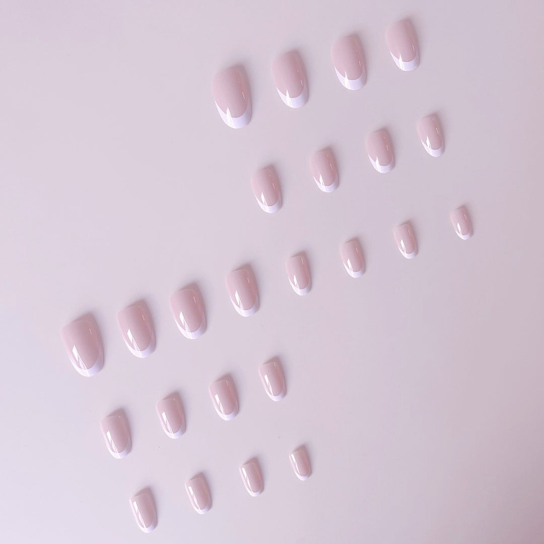 High-quality artificial nail set with elegant French design Stornfield