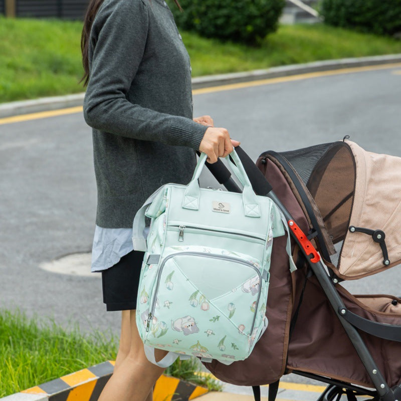 Playful Floral Print Diaper Backpack Stornfield