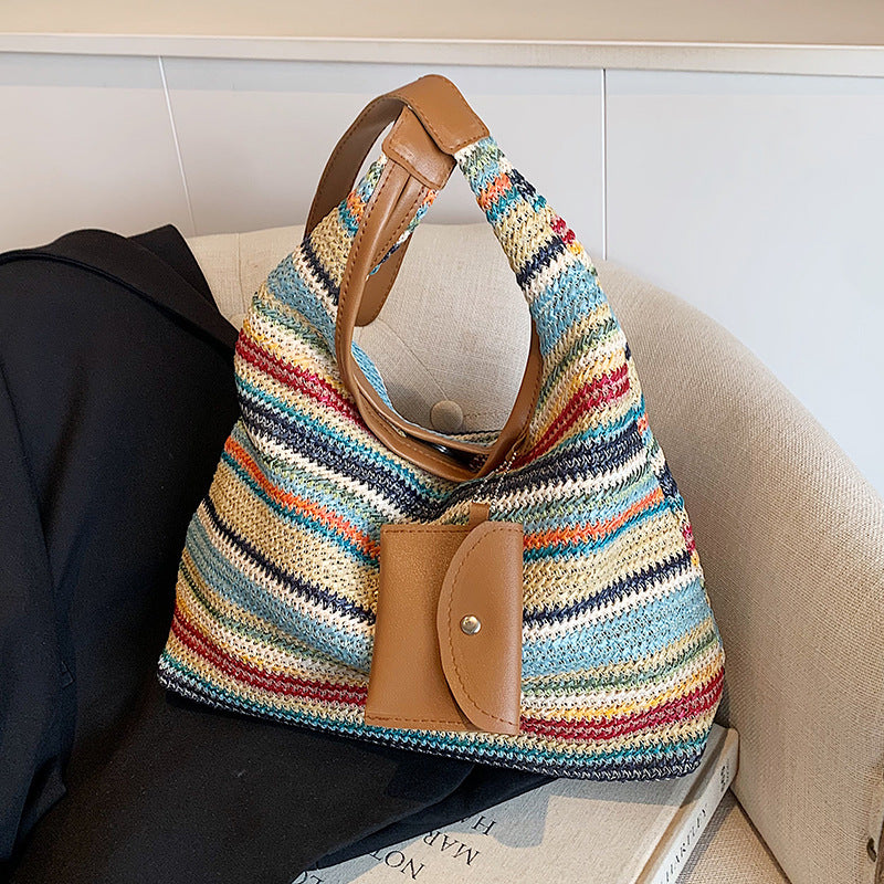Bohemian Woven Straw Shoulder Bag