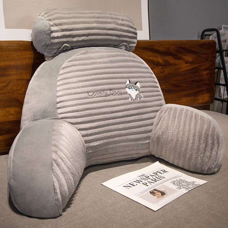 Plush back support pillow in toast design Stornfield
