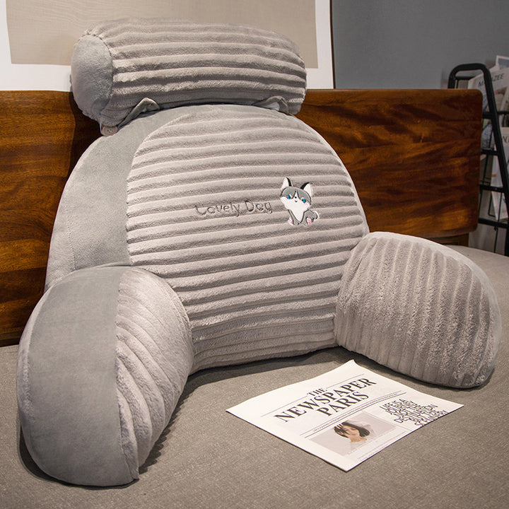 Plush back support pillow in toast design Stornfield