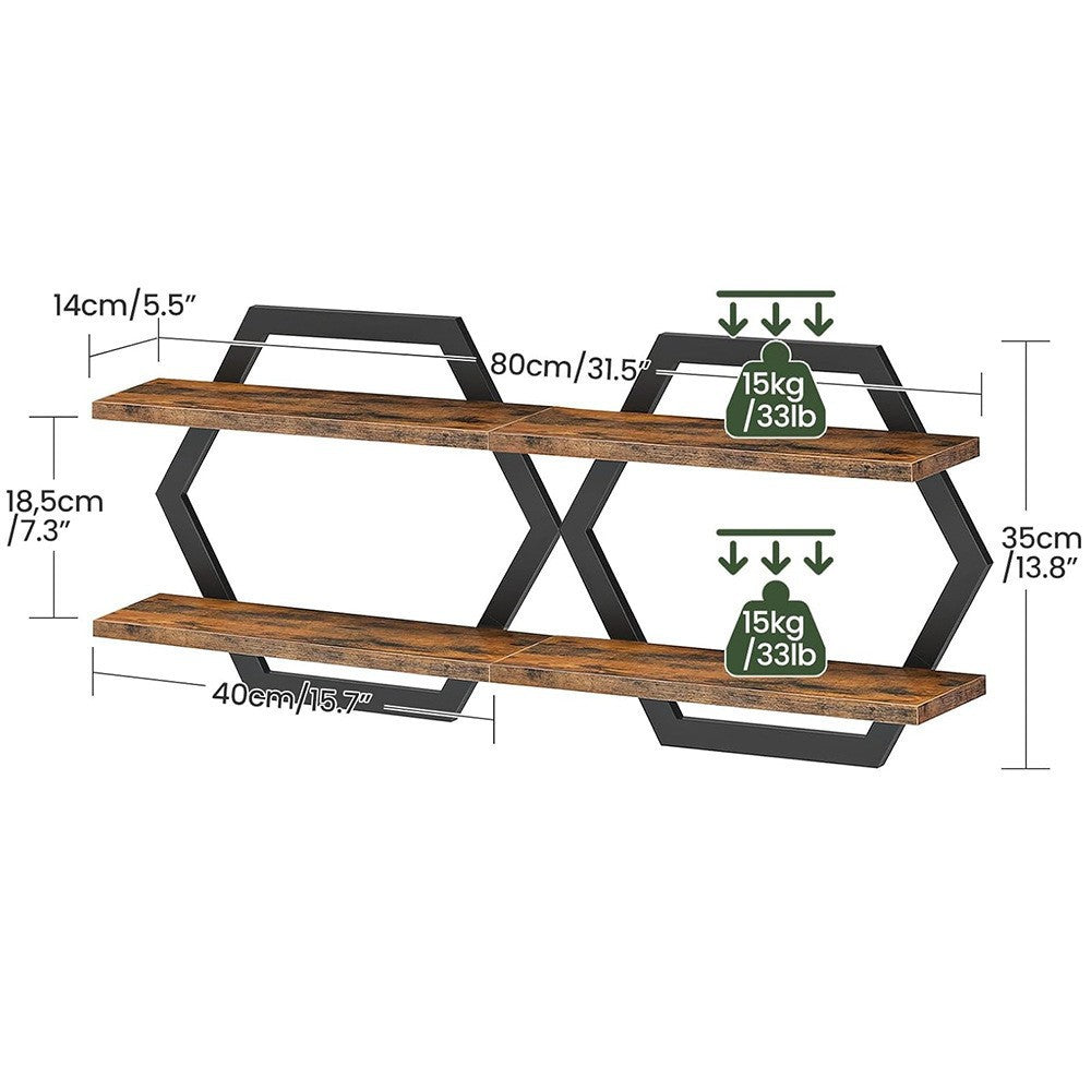 Wall shelf with modern honeycomb design Stornfield