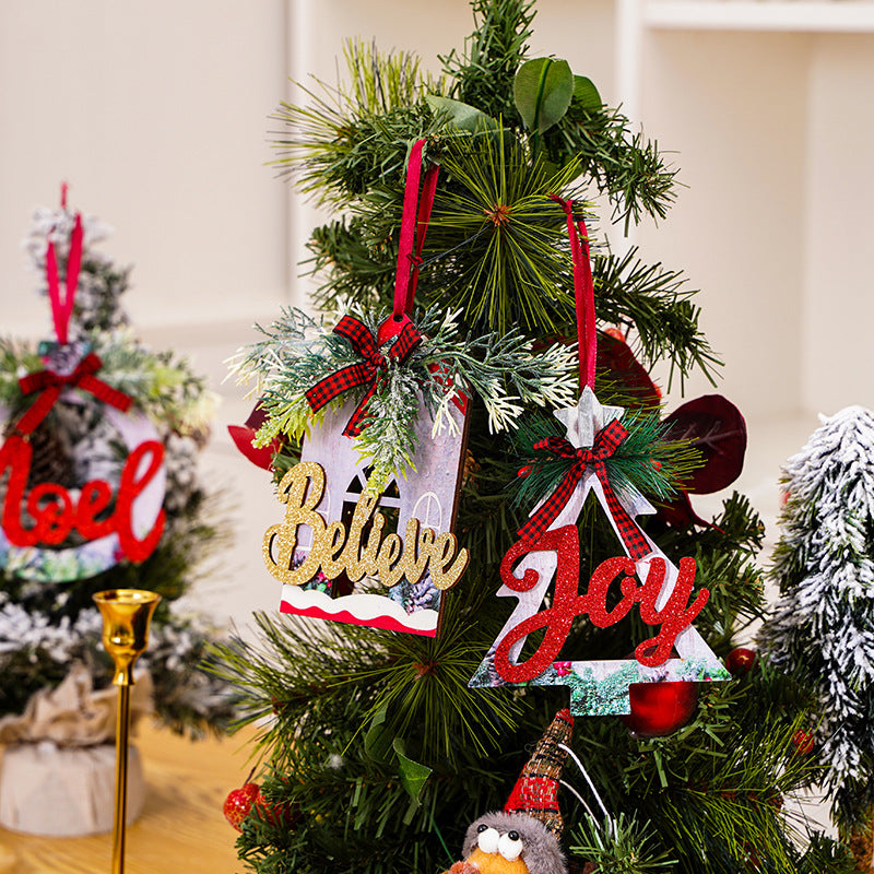 Decorative wooden sign with Christmas message Stornfield