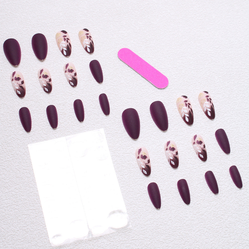 Elegant Floral Press-On Nail Set Stornfield