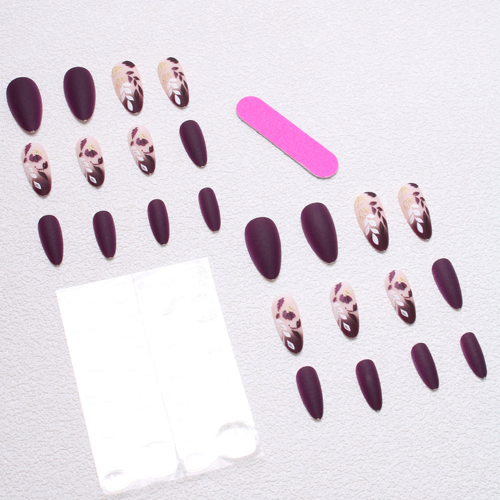 Elegant Floral Press-On Nail Set Stornfield