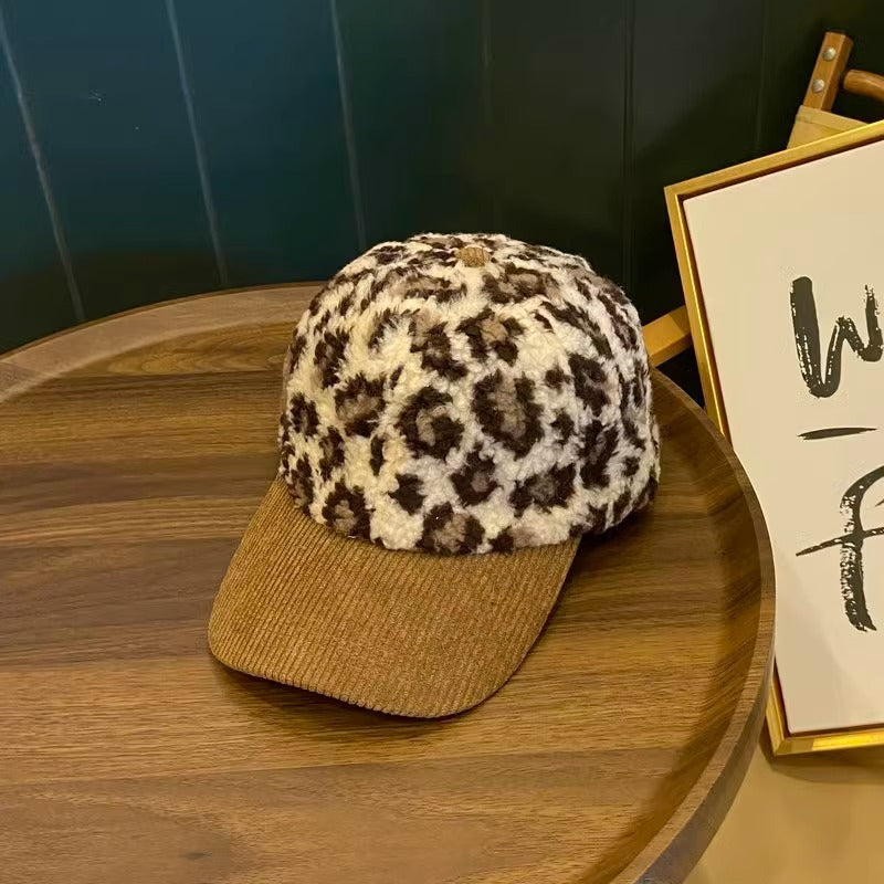 Women's Leopard Print Fleece Baseball Cap Stornfield