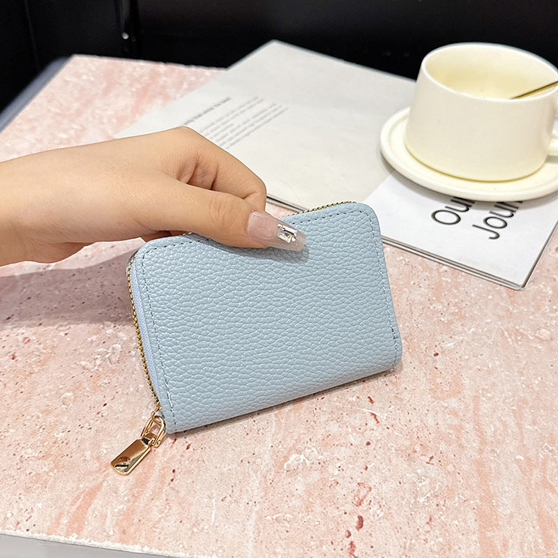 Compact Textured Zip Wallet