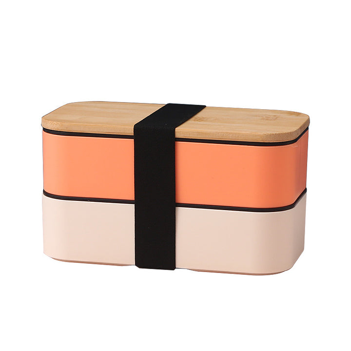 Dual-Tiered Bamboo Top Lunch Box