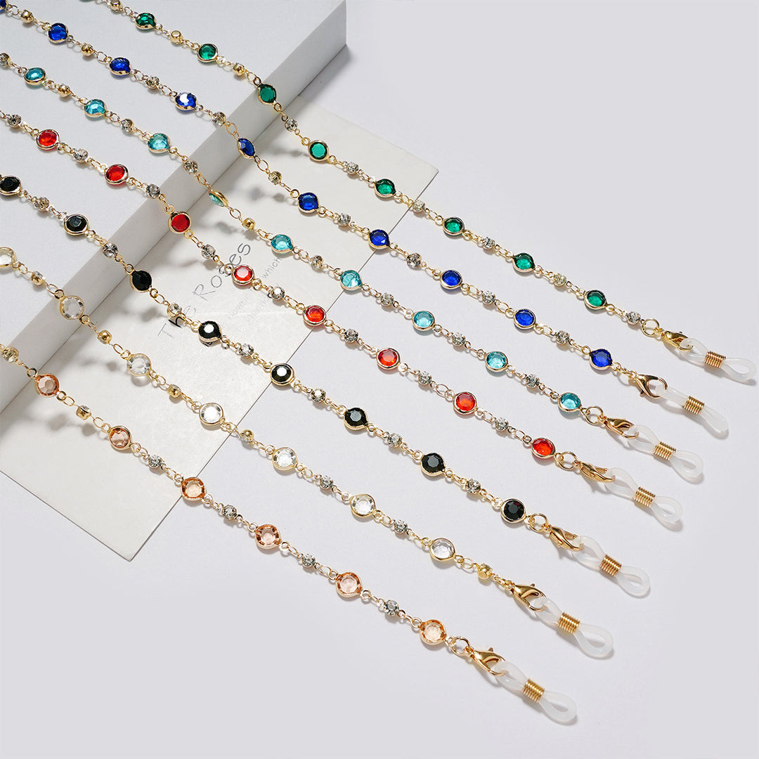 Elegant Rhinestone and Gemstone Eyewear Chain Stornfield