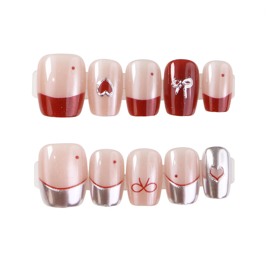 Artistic Press-On Nail Art Set with Decorative Accents Stornfield