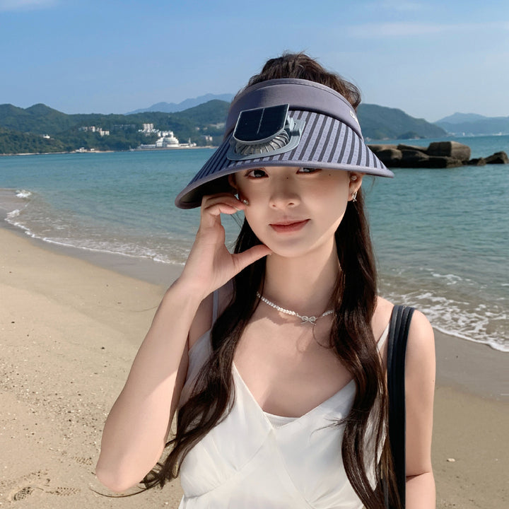 ’s sun protection visor with integrated solar panel, wide brim and adjustable headband Stornfield